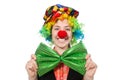 Female clown isolated on white Royalty Free Stock Photo