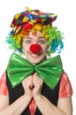 Female clown isolated on white Royalty Free Stock Photo