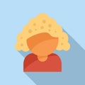 Female coiffure icon flat vector. Beauty style