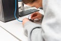 Female College Students Building Machine In Science Robotics Or Engineering Class.Stem education.Closeup Royalty Free Stock Photo