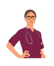 Female confident doctor young woman medic worker. Royalty Free Stock Photo