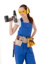 Female construction worker. Royalty Free Stock Photo