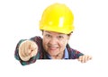 Female Construction Worker Pointing Royalty Free Stock Photo