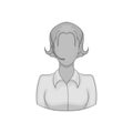 Female consultant icon, black monochrome style