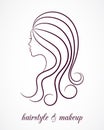 Female contour profile for beauty salon logo