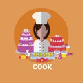 Female Cook Confectioner Cooking Meal Profile Avatar Icon