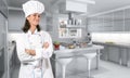 Female cook in kitchen Royalty Free Stock Photo