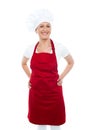 Female cook posing with hands on her waist Royalty Free Stock Photo