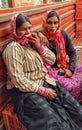 Female coolies taking rest India Royalty Free Stock Photo