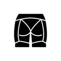 Female corset glyph icon. Sexual lingerie. Sex shop clothes. Black filled symbol. Isolated vector illustration Royalty Free Stock Photo