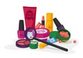 Female Cosmetics Nail Polish, Hand Cream and Lip Balm, Deep Hydration Face Cream, Eye Hydro Gel and Lipstick