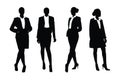 Female counselor silhouette set vector on a white background. Lawyer women with anonymous faces. Female counselor wearing suits