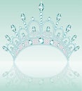 Female crown diadem illustration on light background with reflection