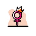 Female Crown Icon Conceptual Vector Illustration Design