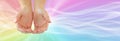 Sending out multicoloured healing energy message banner Royalty Free Stock Photo