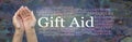 Gift Aid Charity Awareness Word Cloud Banner Royalty Free Stock Photo