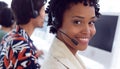 Female customer service executive working on computer at desk in office Royalty Free Stock Photo