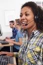 Female Customer Services Agent In Call Centre Royalty Free Stock Photo