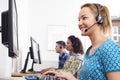 Female Customer Services Agent In Call Centre Royalty Free Stock Photo