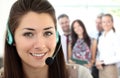 Female customer support operator with headset Royalty Free Stock Photo