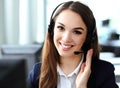 Female customer support operator with headset Royalty Free Stock Photo