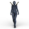 Female cyborg fencer Royalty Free Stock Photo