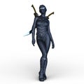 Female cyborg fencer Royalty Free Stock Photo