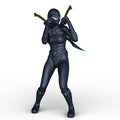 Female cyborg fencer Royalty Free Stock Photo