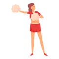 Female dance pom icon cartoon vector. Cheer leader