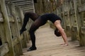 Female Dancer Arching Back on Bridge Royalty Free Stock Photo