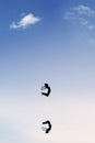 Female dancer dancing ballet on the sky Royalty Free Stock Photo