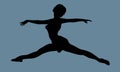 Female dancer silhouette Royalty Free Stock Photo