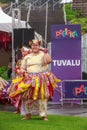 Female dancer from Tuvalu. Pasifika Festival, New Zealand Royalty Free Stock Photo