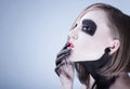 Female with dark makeup Royalty Free Stock Photo