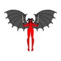 Female demon Warrior with sword. Strong Woman devil. berserk Succubus red. lady satan. Hell warriors. Vector illustration