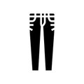 female denim pants glyph icon vector illustration