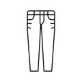 female denim pants line icon vector illustration