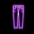 female denim pants neon glow icon illustration