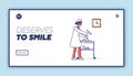 Female dentist doctor background for modern web clinic landing page design