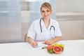 Female dietician in clinic