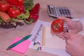 Female Dietician Examining Fresh Vegetables With Stethoscope Royalty Free Stock Photo