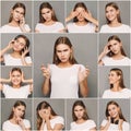 Female different emotions set Royalty Free Stock Photo