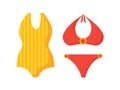Female different swimsuit vector set