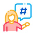 Female discontent icon vector outline illustration