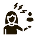 female discussion and conviction icon Vector Glyph Illustration