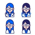 Female Doctor - Amazing vector set suitable for website, apps, icon, sign, sticker, medical customer service and illustration
