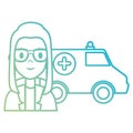 female doctor with ambulance avatar character