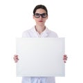 Female doctor assistant scientist in white coat over isolated background Royalty Free Stock Photo