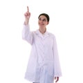 Female doctor assistant scientist in white coat over isolated background Royalty Free Stock Photo