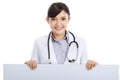 Female doctor with a blankboard Royalty Free Stock Photo